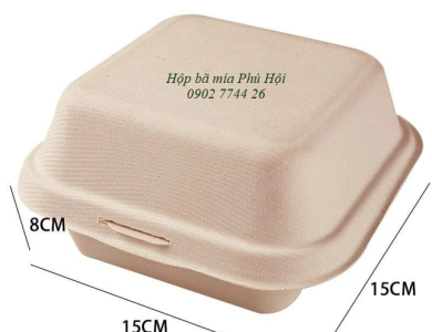 Hộp bã mía vuông hamburger